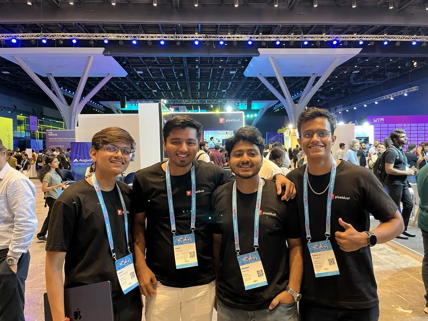 Pixeldust team at a tech conference